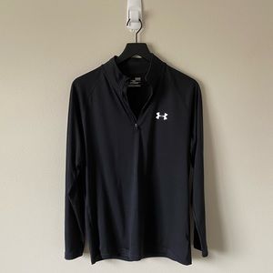 Men’s Under Armour Black Semi-Fit Workout Zip Up